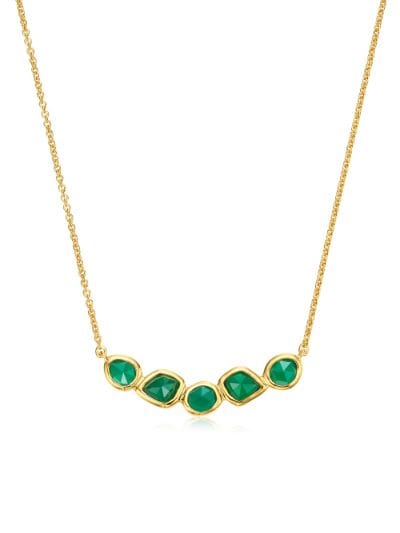 Monica Vinader Siren Mini Nugget Cluster Green Onyx Necklace